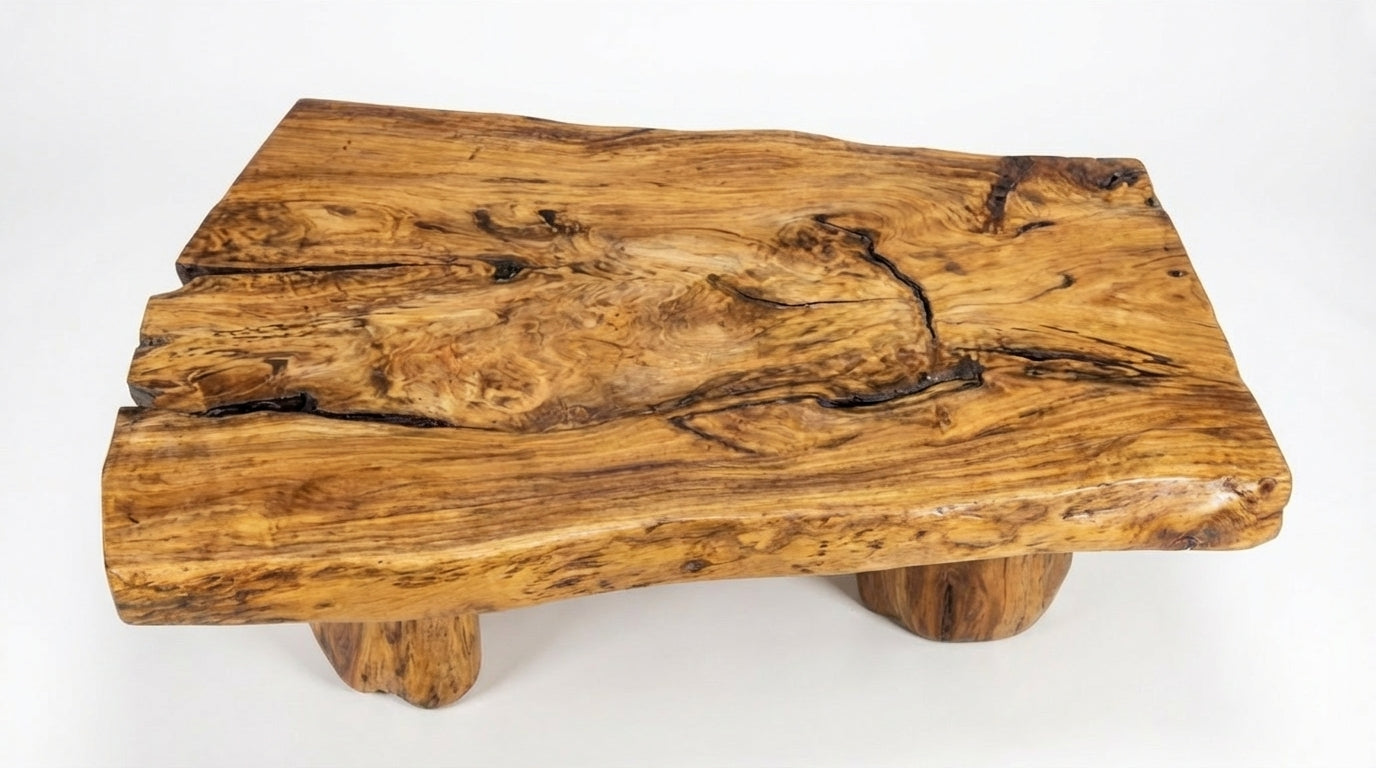 Stonewood Live-Edge Coffee Table – Raw Strength, Timeless Calm