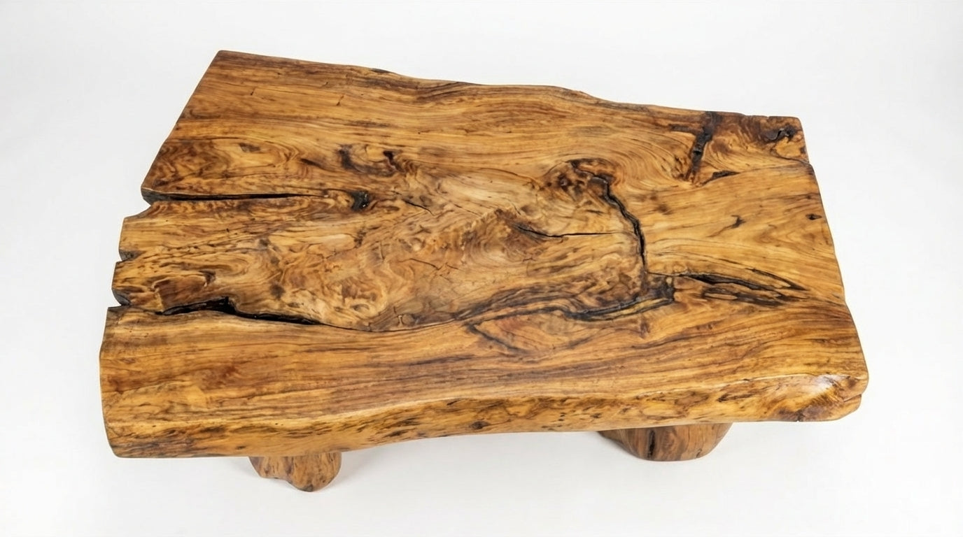Stonewood Live-Edge Coffee Table – Raw Strength, Timeless Calm