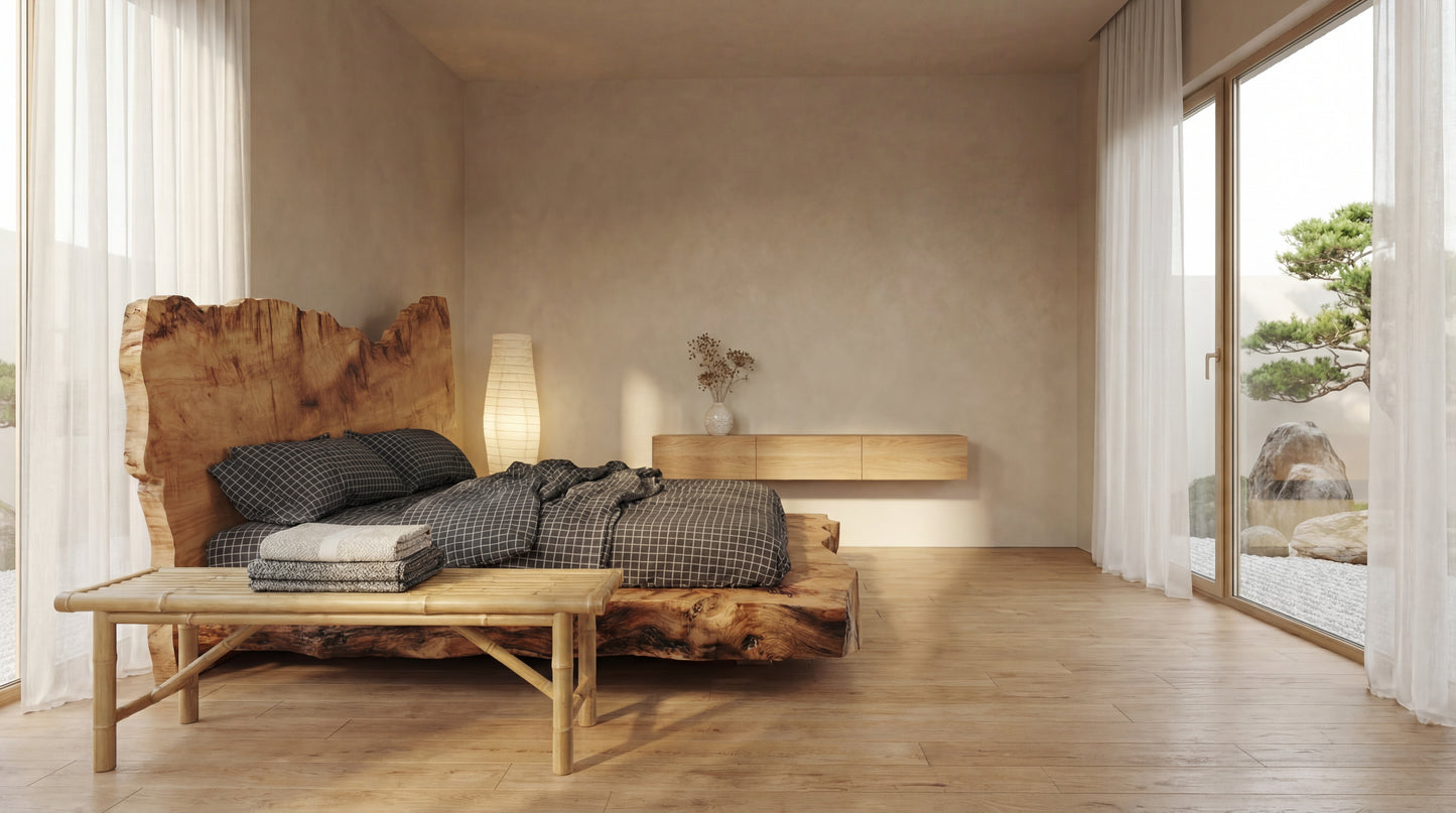 Monolith Live-Edge Bed – Raw Nature, Refined