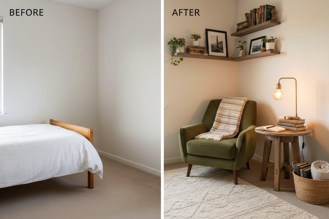 Bedroom corner transformation