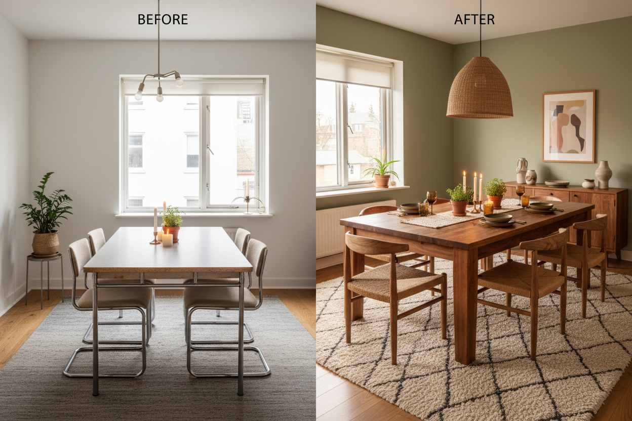Dining area transformation