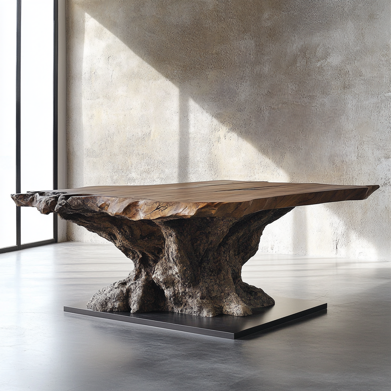 Ancient Root Monolith Table | Sculptural Base Table | Rustic Wood