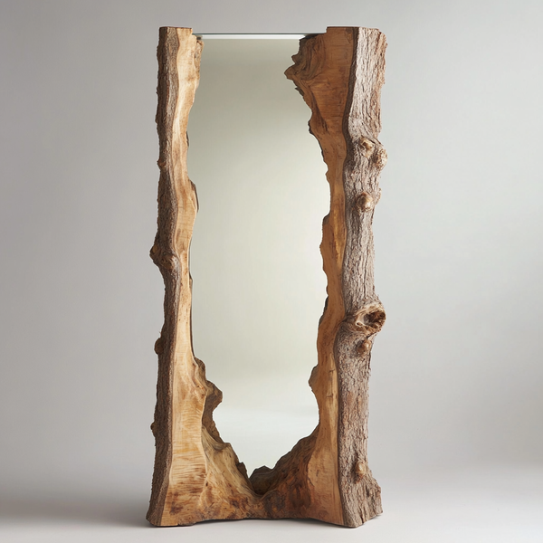 Trunkline Floor Mirror — Full-Length Organic Mirror with Raw Tree Edge Frame
